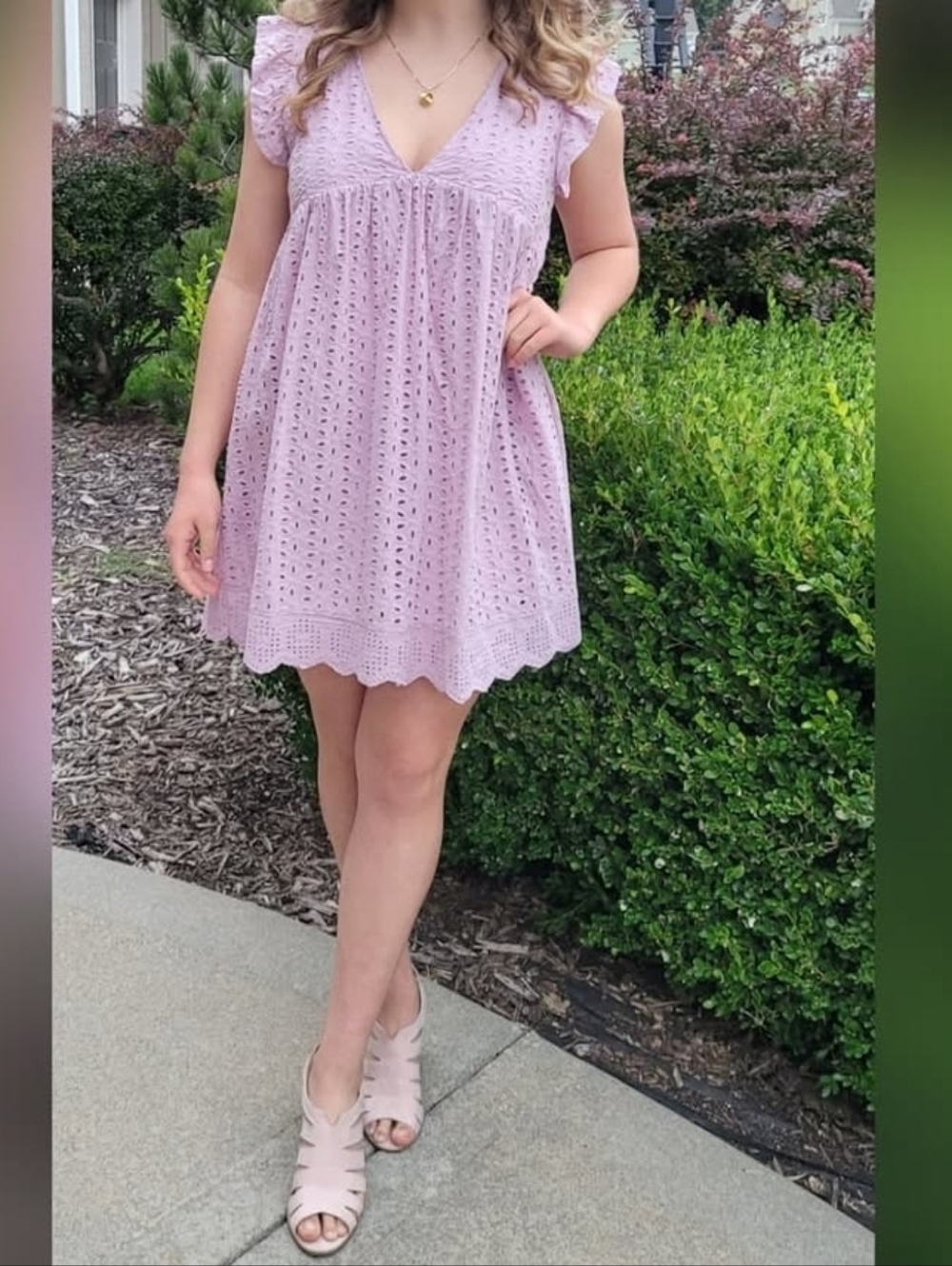 Mustard Seed Lavender Eyelet Sundress